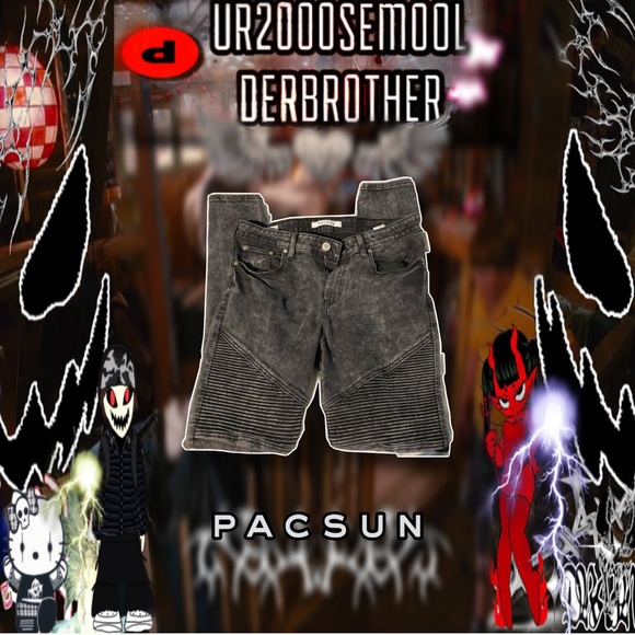 Black Biker Jeans by Pacsun - Picture 1 of 1